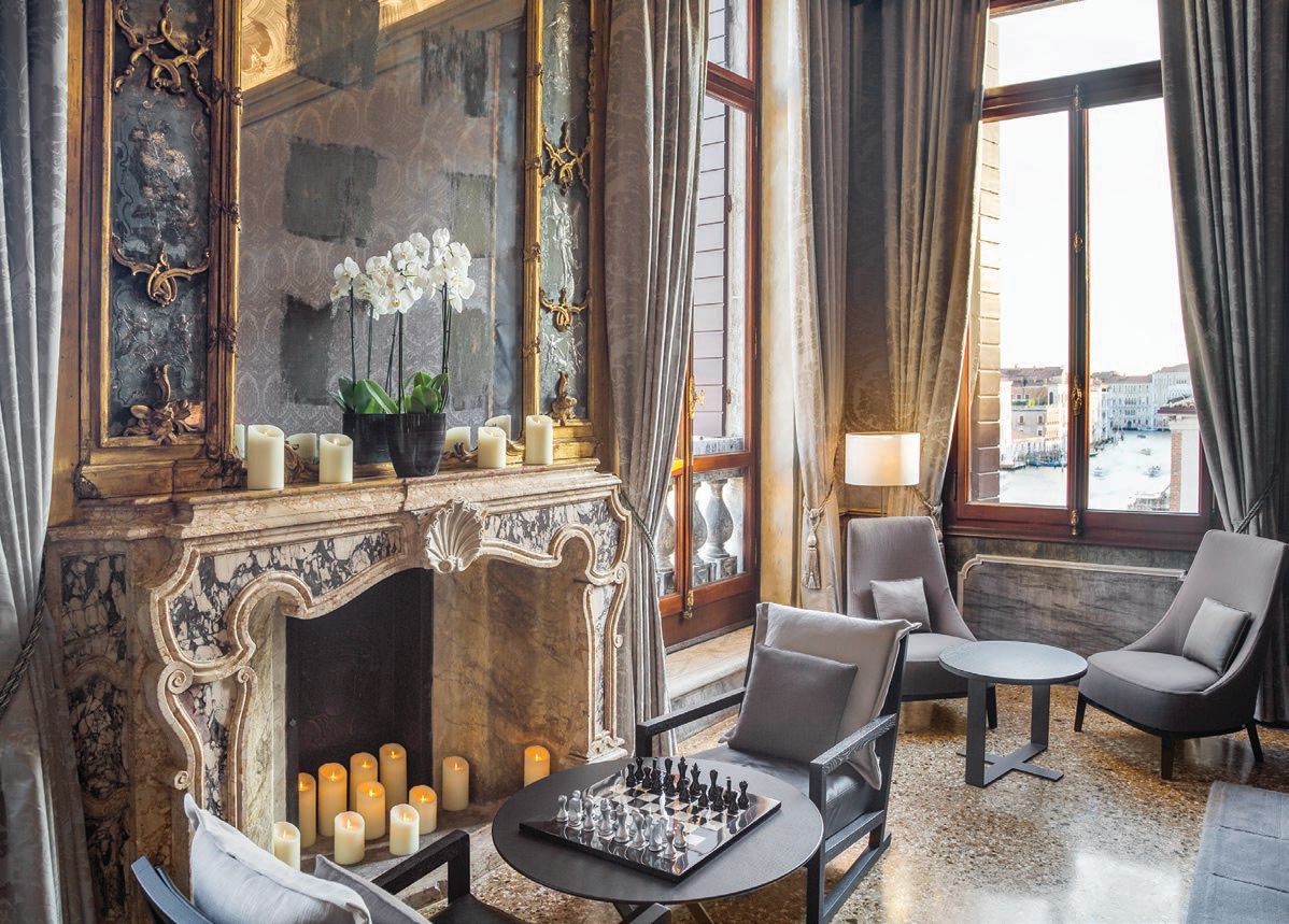 Featuring frescoes by 18th century painter Tiepolo, the Stanza del Tiepolo is the hotel’s elegant game room complete with chess and backgammon boards PHOTO COURTESY OF AMAN