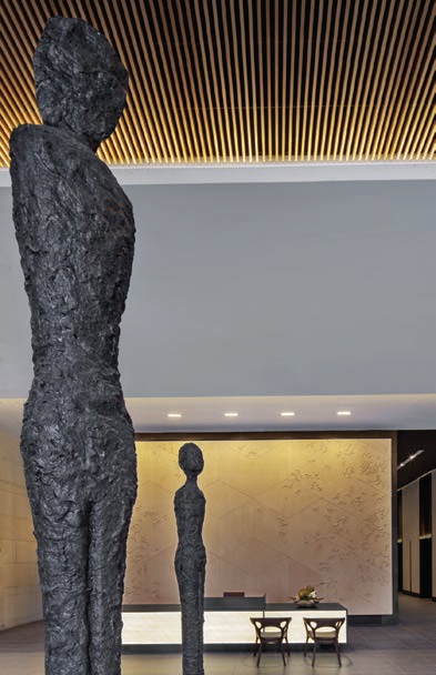 The lobby holds Brendan Jamison and Mark Revels’ “Stretch” sculpture. Photographed by Eric Laignel PHOTO COURTESY OF MARS