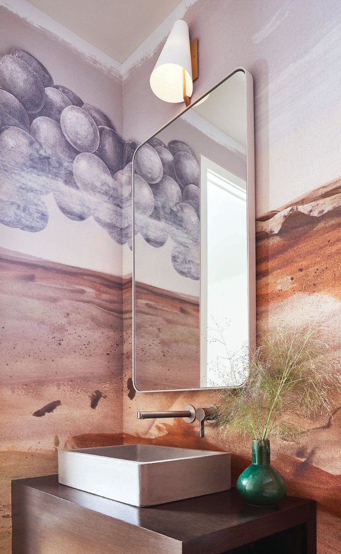 The prints and colors of this wallpaper evoke a Colorado aesthetic JEAN LIU PHOTO BY STEPHEN KARLISCH
