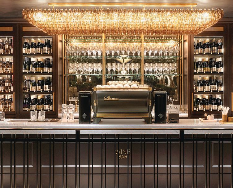 The wine bar pours 60 wines total, with limited-production sips from Napa Valley’s most renowned vintners. PHOTO COURTESY OF RH OAK BROOK