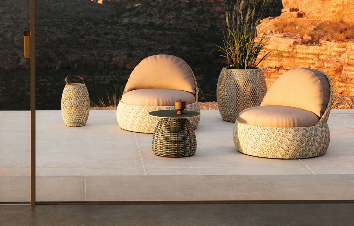 Sink in to one of Dedon’s new lounge chairs from its Dala collection. PHOTO COURTESY OF BRAND