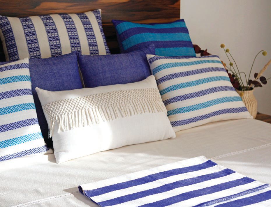 Macrame, Mallorca, Patmos and Santorini handwoven cushions PHOTO COURTESY OF BRAND