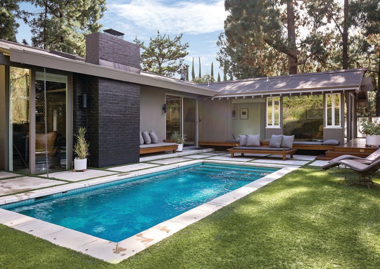 The pool at this Chris Choate-designed Beverly Hills home is easily accessible BEVERLY HILLS PHOTO COURTESY OF THE AGENCY