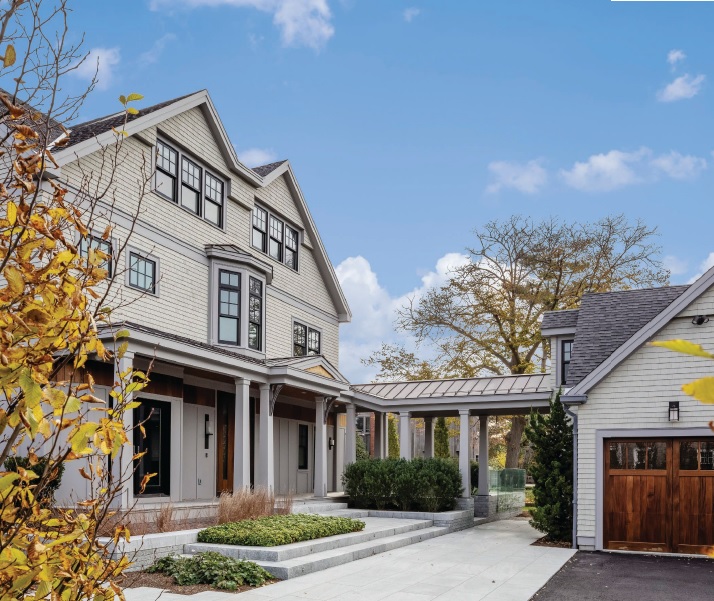 The home’s lovely exteriors looks like a New England classic. Photographed by Greg Premru