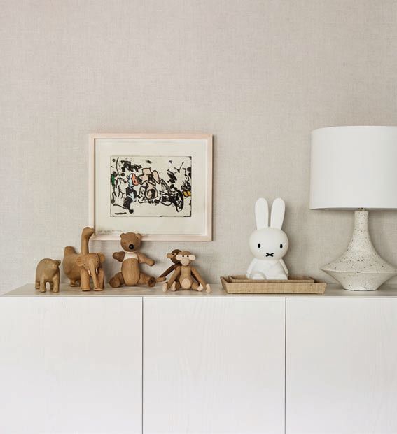 An Eddie Martinez artwork above the console in the nursery PHOTOGRAPHED BY RIKKI SNYDER