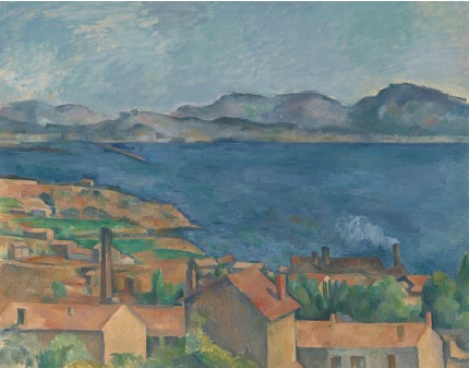 Masterpieces on view at the Art Institute of Chicago’s Cezanne exhibition include “The Bay of Marseille, Seen from L’Estaque” PHOTO: COURTESY OF THE ART INSTITUTE OF CHICAGO, MR. AND MRS. MARTIN A. RYERSON COLLECTION