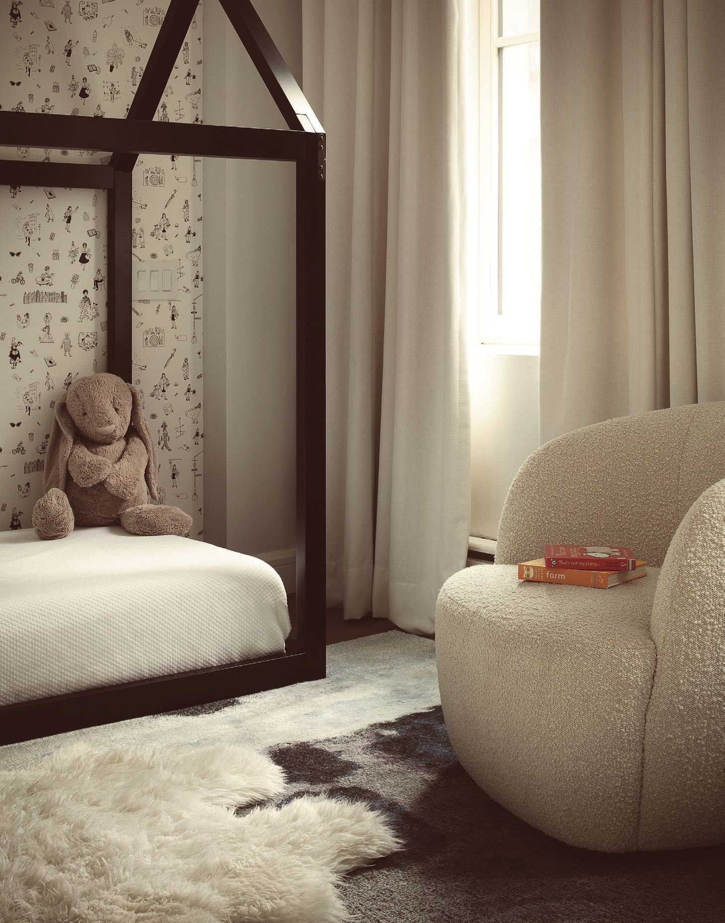 The kids room offers a playful haven for the clients’ two young children, while still carrying the modern aesthetic found throughout the rest of the home. PHOTO COURTESY OF ATRA