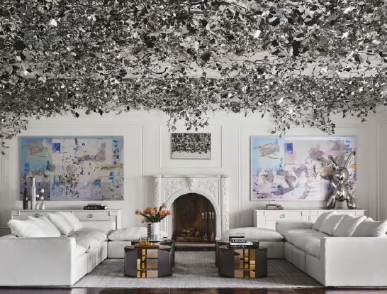 The dazzling living room is equally glam. HOLMBY HILLS PHOTOS BY DOUGLAS FRIEDMAN