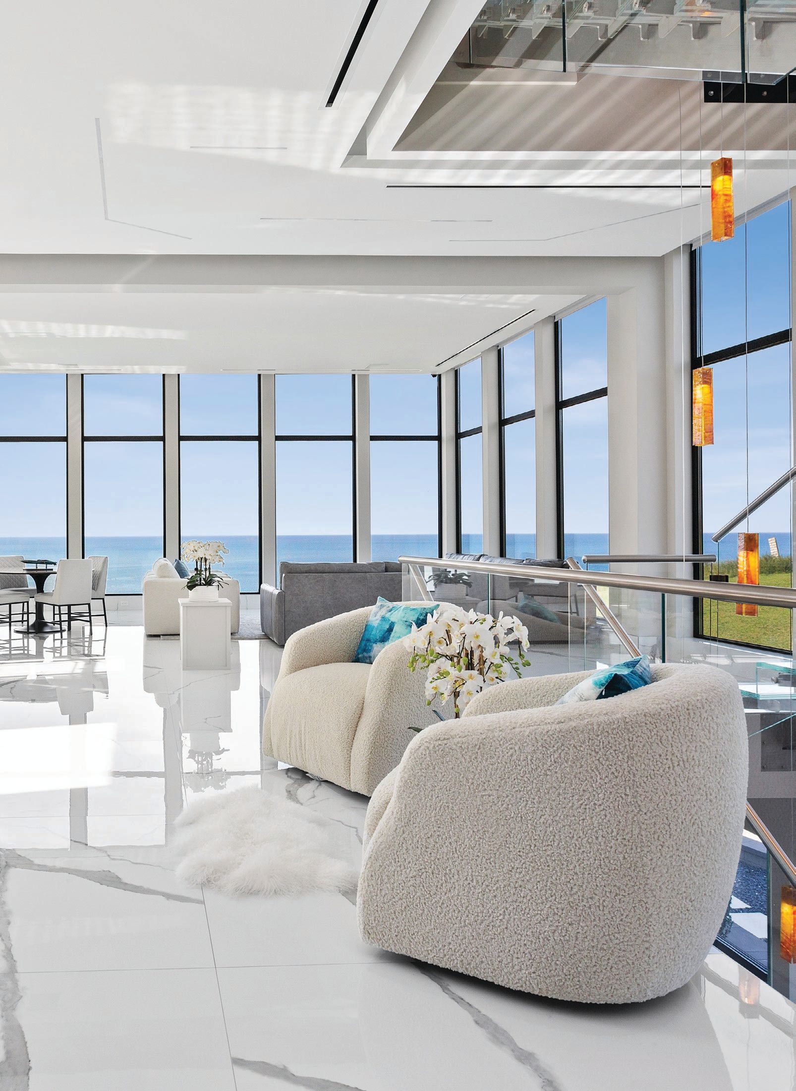 Contemporary furnishings add a dose of glam.  PHOTO COURTESY OF @PROPERTIES CHRISTIE'S INTERNATIONAL REAL ESTATE