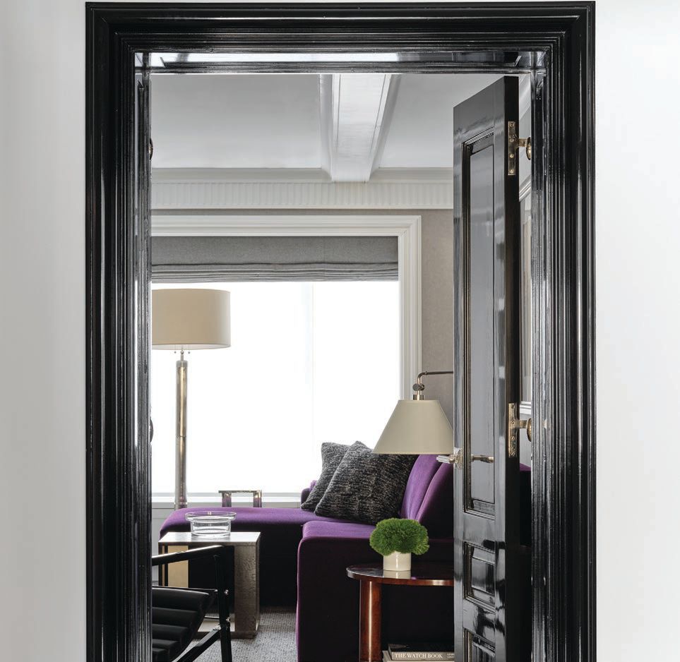 Fine Paints of Europe high-gloss black lines doors throughout the home.  PHOTOGRAPHED BY REID ROLLS PHOTOGRAPHED BY REID ROLLS