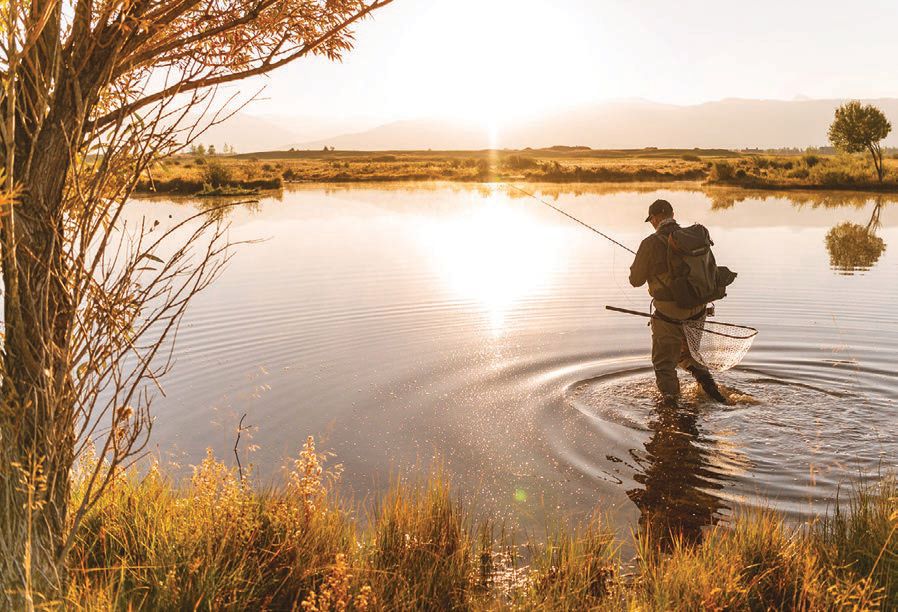 Tributary offers seven fly-fishing ponds and fishing lessons on-site, plus easy access to nearby rivers and streams, including in Yellowstone and Grand Teton national parks. PHOTO COURTESY OF TRIBUTARY